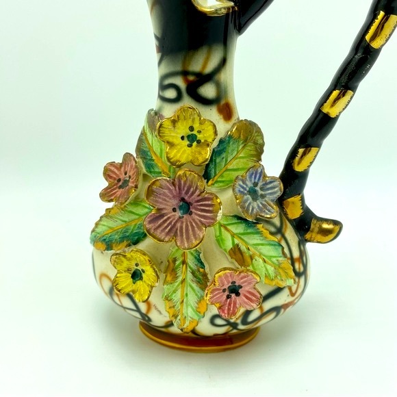 Rare Vintage H. Bequet Capodimonte Pitcher Vase Quaregnon Belgium Porcelain - Picture 4 of 8